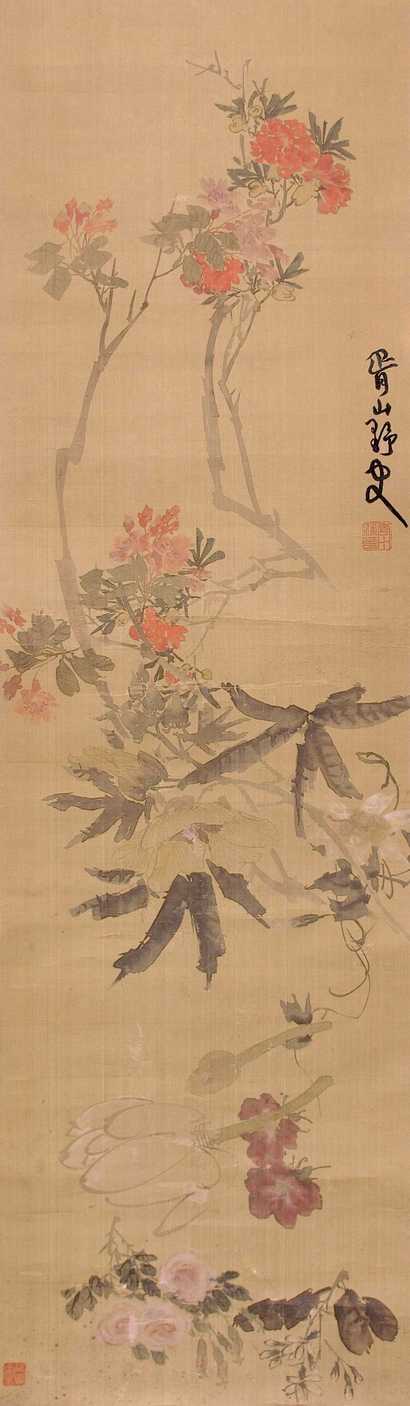 蒲华 花卉 立轴